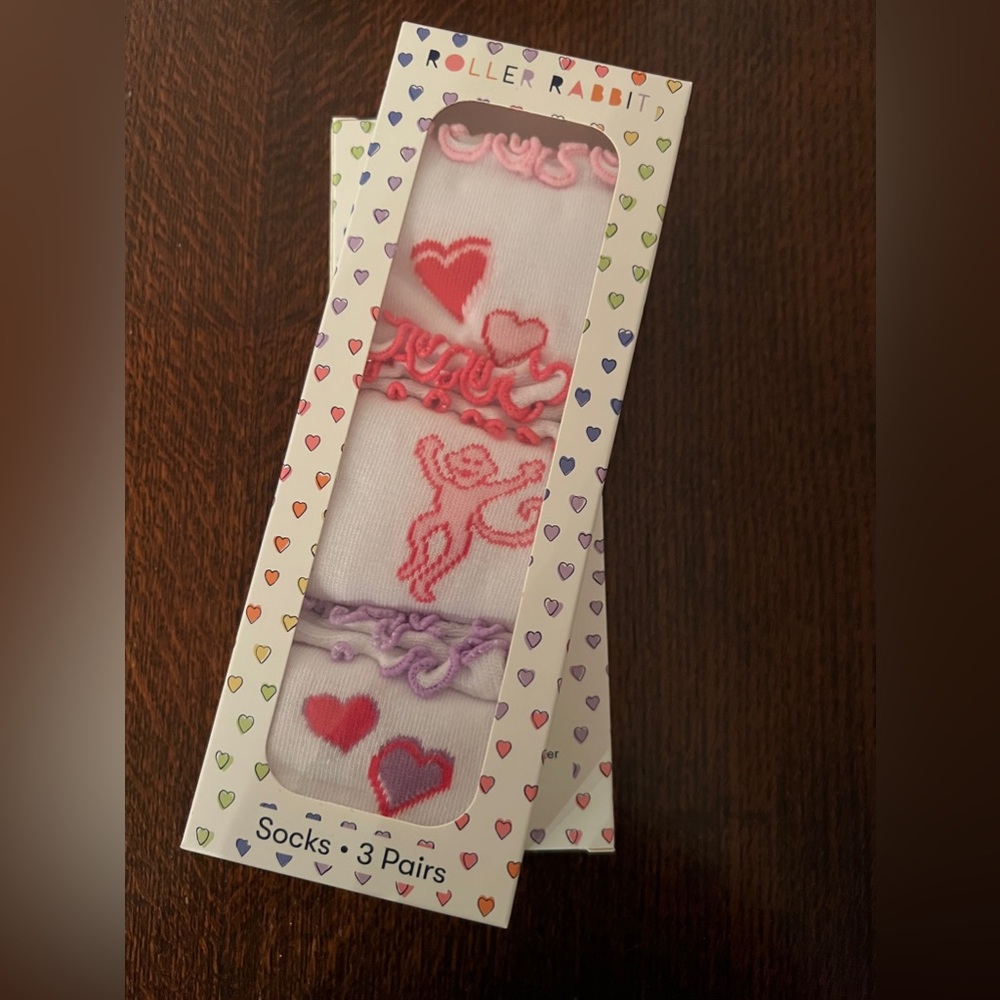 Roller Rabbit Valentine’s Ruffle Sock Set - Picture 2 of 3